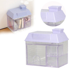 WinysinStarting Season Kunststoff-Aufbewahrungs-Stiftehalter für Klassenzimmer, kreatives Cartoon-Design, transparente quadratische