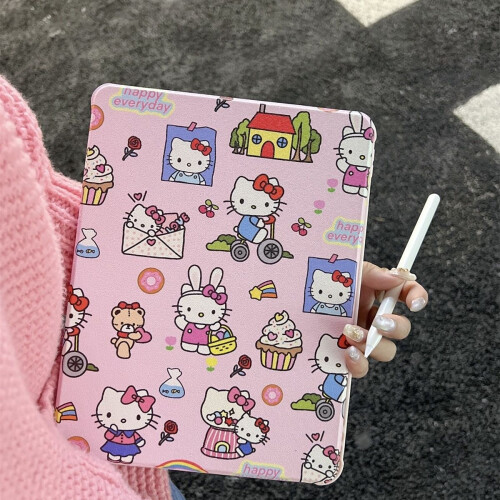 Capa rosa Hello Kitty compatível com Apple iPad Air 5/4, iPad 6/5 - Capa protetora 1