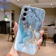 Kompatibelt med Samsung Galaxy S24Cover, S24Plus, S24Ultra Marble Clear Soft TPU Cover