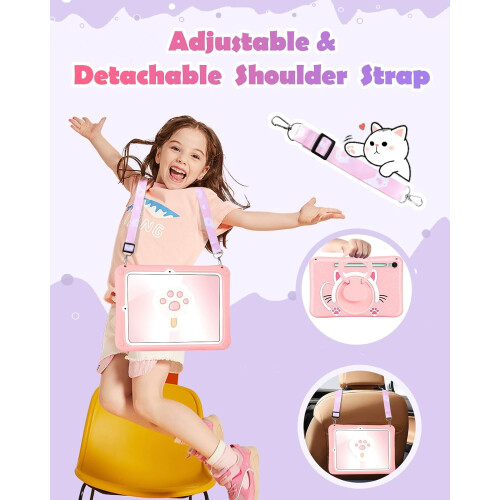 Capa para Samsung Galaxy Tab S9FE5G de 10,9 polegadas, com estampa de gatinha fofa e kawaii, em 3D, para meninas. 2
