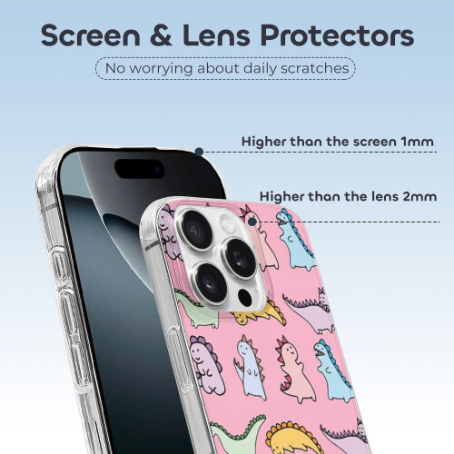Χαριτωμένη θήκη TPU με σχήμα δεινόσαυρου για iPhone16Pro Max – Λεπτή, ανθεκτική στους 2
