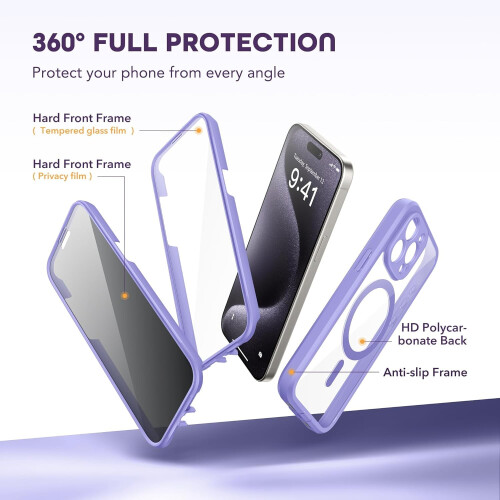 Μαγνητική θήκη για iPhone15Pro Max, [Σχεδιασμός ανθεκτικός στη σκόνη] Συμβατό με MagSafe, 2
