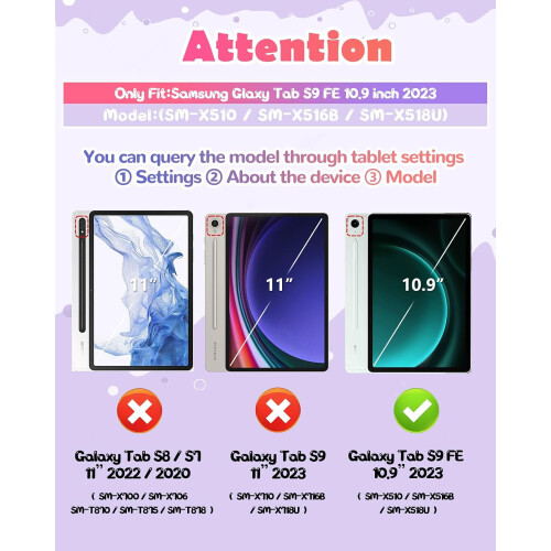 Capa para Samsung Galaxy Tab S9FE5G de 10,9 polegadas, com estampa de gatinha fofa e kawaii, em 3D, para meninas. 1