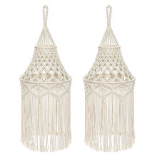 Lot de 2 abat-jour en macramé pour suspension, style moderne, idéal pour chambre, salon, chambre d'enfant, dortoir ou décoration bohème.