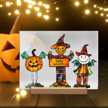 Ornáid Aicrileach, Maisiúcháin Oíche Shamhna 5.9*8.3 Orlach, Maisiúcháin Fhéile Taibhse Pumpkin le Seasamh, le haghaidh Bainis na Nollag san