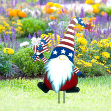 Juesi Patriotic Gnomes Yard Signs with Stake, 4th of July Outdoor Decoration for Garden Lawn Patio Porch, Compatible with Large Size, American Yard