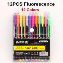 12/18/24/36/48Pcs/Set Promotion pen Gel Pens Set Glitter Gel Pen For Adult Coloring Books Journals Drawing Doodling Art Markers 12Color Fluorescence