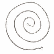 Collier ZHENYANGli Jewelry en acier inoxydable avec chaîne à billes et maillons latéraux de 50 cm
