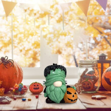 Halloween törpe dekorációk, őszi törpe gyanta figurák tökkel, beltéri asztaldekoráció otthonra, ajándékok (kompatibilis a Halloweennel)