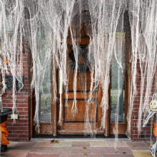 Lot de 2 morceaux de gaze pour Halloween - Tissu effrayant pour décoration intérieure/extérieure, maisons hantées, jardins, portes d'entrée et