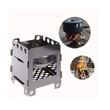 Estufa de leña plegable para exteriores Capino, estufa de camping portátil de acero inoxidable para cocinar al aire libre, ideal para mochileros,