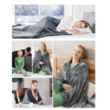 Xerdsx Queen Heating Blanket, 3-Speed USB Electric Blanket, Coral Fleece Warm Shawl, Machine Washable