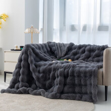Brown Stripe Faux Fur Throw Blanket for Couch, Super Soft Fluffy and Fleece Warm and Heavy Shaggy Fuzzy Sofa Blankets in Winter 50 x 60