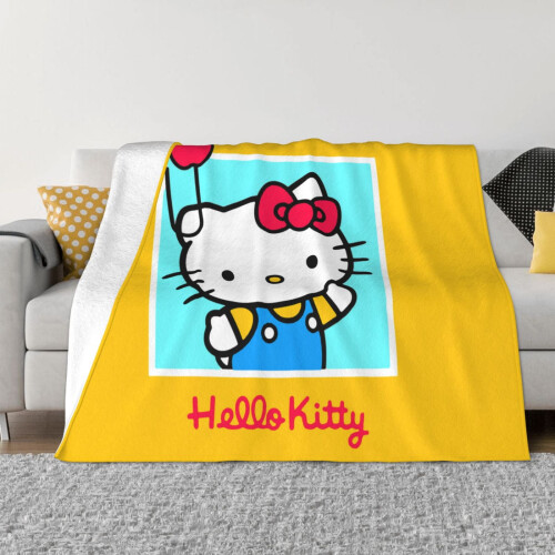 Hello Kitty Κουβέρτα από Φανέλα Fleece Ρίχνει Κουβέρτες Super Soft Cozy Hot Warm Pluhur