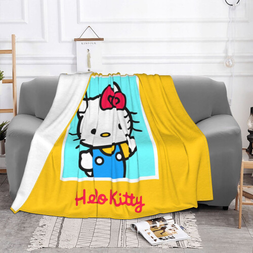 Hello Kitty Κουβέρτα από Φανέλα Fleece Ρίχνει Κουβέρτες Super Soft Cozy Hot Warm Pluhur 1
