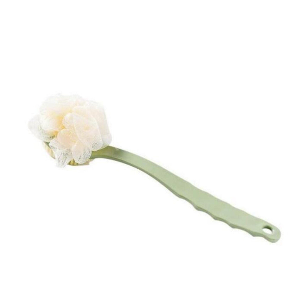 Long Handle Bath Brush with Soft Bristle Massage, DualSided Exfoliating Back Scrubber, Nordic Green