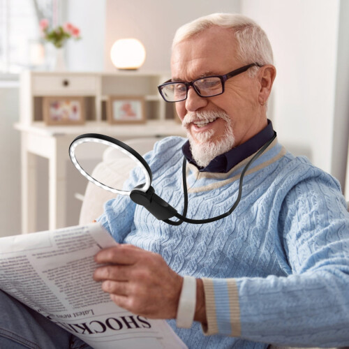Μεγεθυντικός φακός Lzvxtym Hands Free 5X με δυνατότητα ρύθμισης φωτεινότητας για τον 2