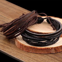 Brățară bărbătească din piele ecologică multistrat Xinyolin Vintage - accesoriu masculin asortat