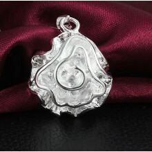 RSAMD NEU 925 Sterling Silber plattierte modische Damen Rosenanhänger Halskette Kette Schmuck