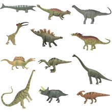 12 st mini-dinosauriefigurer, realistiska plastdinosaurielekset tårtdekorationsleksak för barn, födelsedags- och julklappsfesttillbehör