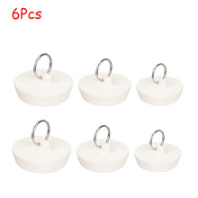 Chok 6 Pack Drain Stopper Assortment Kit Rubber Sink Stopper Drain Plug Hanging Ring for Bathtub, Kitchen, Bathroom, Laundry Sink, 3 Sizes