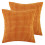 Phantoscope 22" x 22" Transitional Orange Striped Polyester Blend Throw Pillow , ( 2 Count) 5