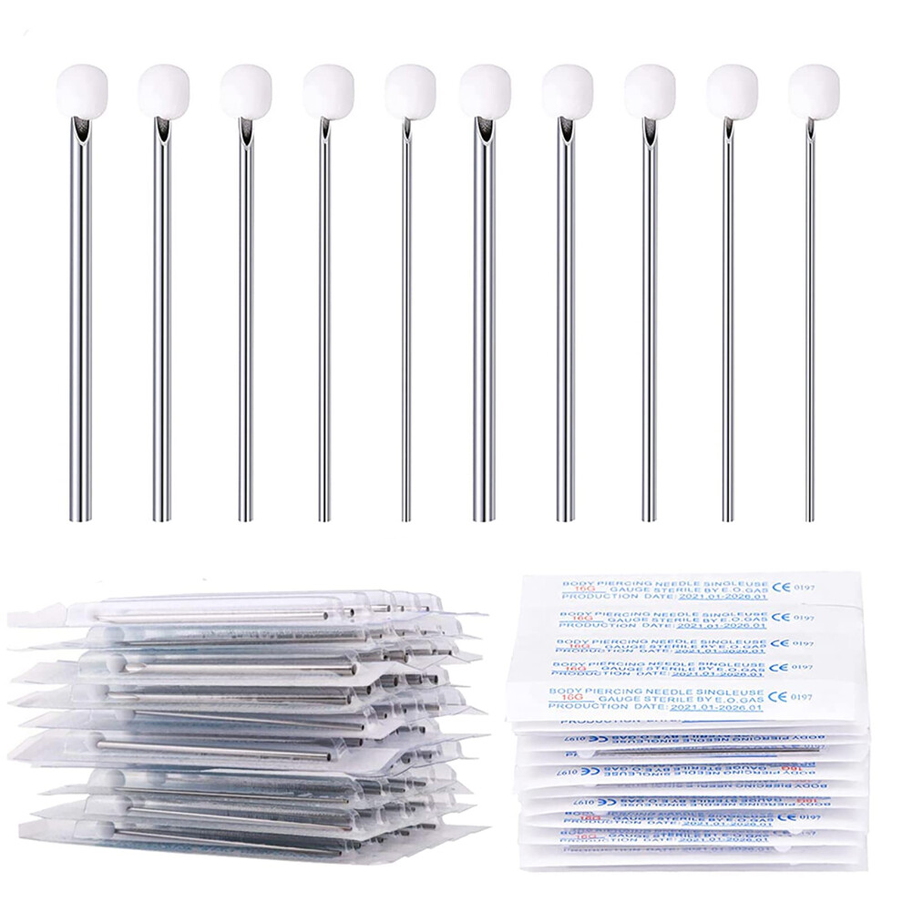 18G Sterile Piercing Needles 100pcs Disposable Stainless Steel for Ear Nose Lip Body Piercing