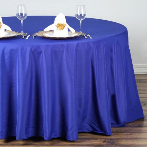 BalsaCircle 132" Round Polyester Tablecloths Wedding Royal Blue