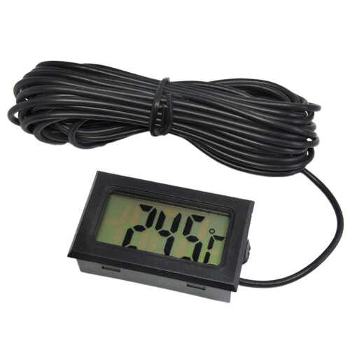 jixopn Digital Temperature Sensor for Fish Tank Refrigerator(Black with 1M cable)