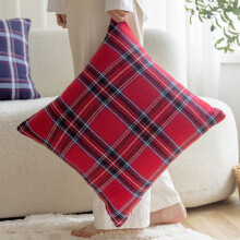 Up to 70% off Karymi Christmas Decorations Throw Pillow Covers, compatible with outdoor cushion case, woven checkered red black white tartan cotton