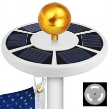 Pretty Comy Solar flag POLE shallow 26 LED, solar flagpole night light suitable for 15 – 7.6 m