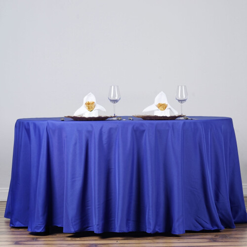 BalsaCircle 132" Round Polyester Tablecloths Wedding Royal Blue 1