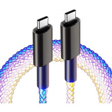 LINLIN Light Up LED Magnetic USB Charging Cable iProduct Android Charger Cord Magnet Tips Type C Android iOS,1M Car Charger Cable