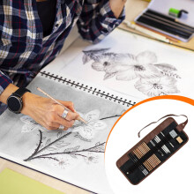 XOAIHY Sketching Pencil Set 29Pcs/21Pcs - Graphite & Charcoal Pencils, Erasable Pen, Paper, Carry Pouch for Beginners and Artists