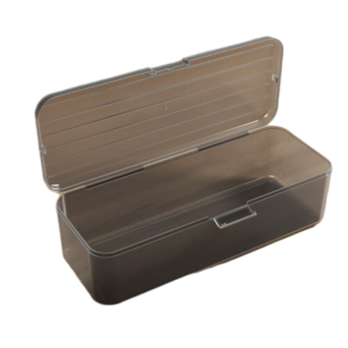 UNLLLL Extra Large Plastic Pencil Box, Stackable Translucent Organizer, Compatible with Pens, Pencils, Markers, Black
