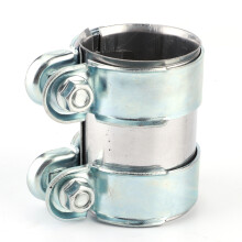 Exhaust Clamps for Pipe Connection, Universal Exhaust Band Clamp with Ring Locking Design Ensures 360 Pressure Seal, Heavy Duty Iron Exhaust Pipe