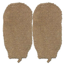 3 Pack Exfoliating Bath Gloves Natural Hemp Shower Gloves for Body Scrubbing with Elastic Cuff