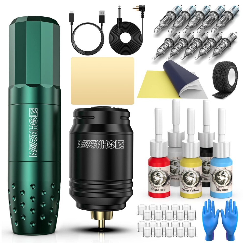 Wireless Tattoo Kit with Rotary Pen, Adjustable Voltage, Low Vibration, Fast Charging, TK511
