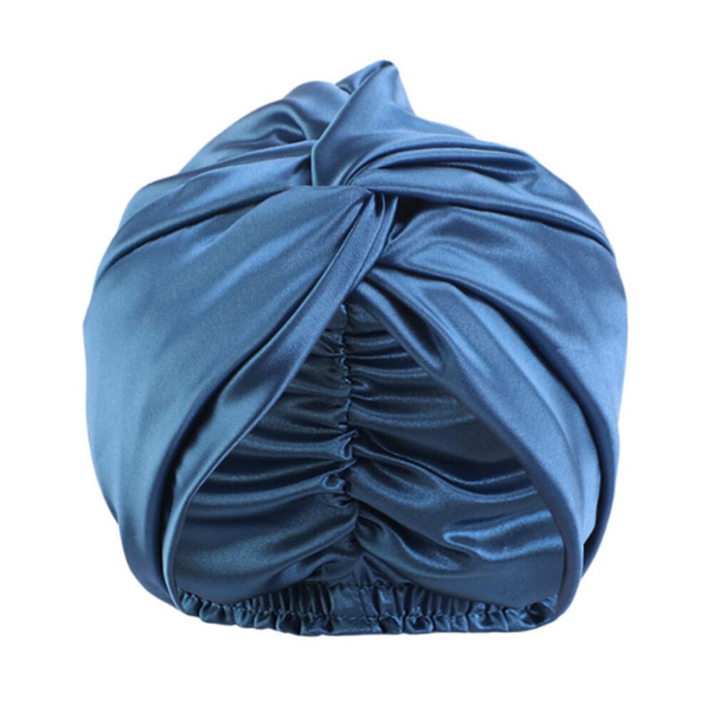 Blue Peacock Silk Sleep Cap For Women Â Frizz Reduction, Moisture Retention, Adjustable Bonnet