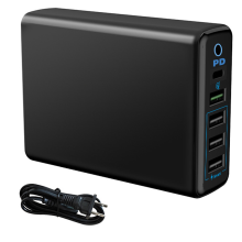 Dubbel PD PPS snabbladdningsblock, åtta-i-ett-laddningshub för Samsung S9/S8, Google Pixel, HTC, med säkerhet och tillförlitlighet, minskad värme