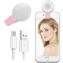 Luz de relleno para selfies, aro de luz para maquillaje, con tres modos de efecto de luz, recargable, luz para selfies portátil, compatible con