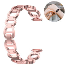 Metallrem for kvinner og menn, elegant design i smykkestil med høy kvalitets metalllegering, polert utside, forsterkede solide lenker, klokkeforbud