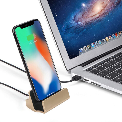 Base di ricarica con supporto per dispositivi Apple, design verticale antiscivolo. 2