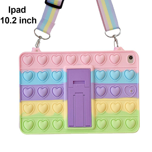 Χαριτωμένη θήκη σιλικόνης για iPad 10.2 ιντσών 2019/2020, Pop It, ανακούφιση από το άγχος,