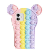 Fidget Case voor iPhone X/Xs, 11, 12/12 Pro, siliconen hoes met uniek bubbeldesign voor stressverlichting, hoogwaardig materiaal garandeert
