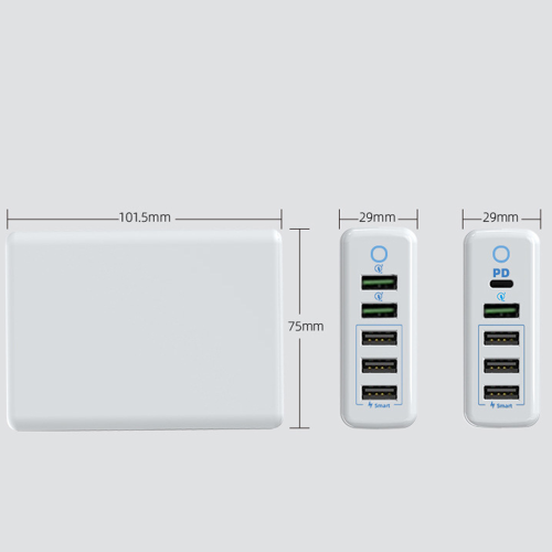 Φορτιστής USB πολλαπλών θυρών 180W, γρήγορη φόρτιση για πολλαπλές συσκευές με 2