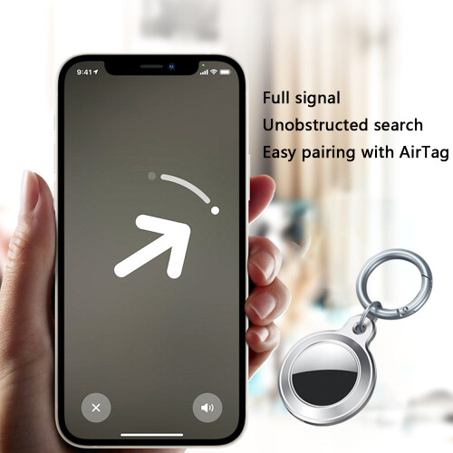 Θήκη Airtag με μπρελόκ, τέλεια εφαρμογή για Airtags, δέρμα υψηλής ποιότητας, ανθεκτικό 2