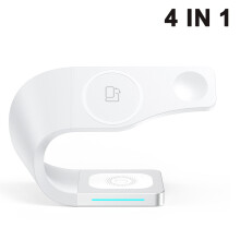 Reisbenodigdheden: Draagbare, opvouwbare, magnetische draadloze oplader, 4-in-1 snellader voor iPhone 12-serie, AirPods 2/Pro en Apple Watch-serie,