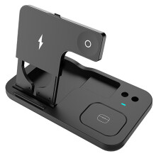 Handige 4-in-1-laadhub met aanraaktoetsen en snelladen voor snelle oplaadbeurten.