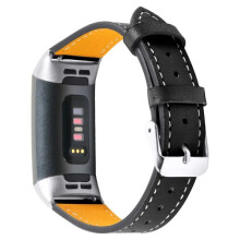 Erstatningsklokkerem for Fitbit Charge-serien, hudvennlig lærrem for kvinner og menn, vanntett lærkonstruksjon med sikker lukking